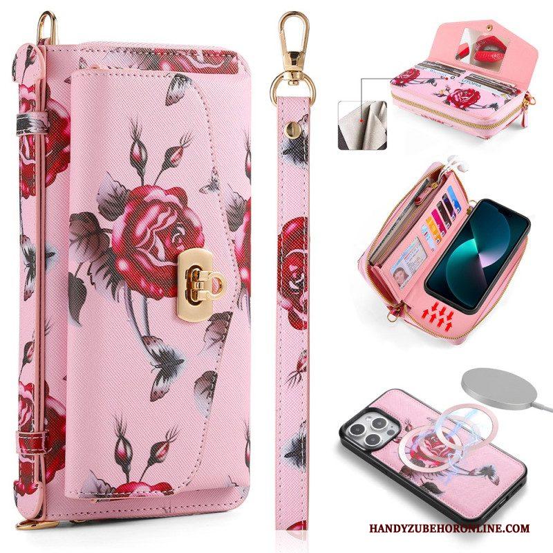 Hoesje Leren Hoesje voor iPhone 15 Pro Max Compleet Accessoire Met Afneembare Schaal