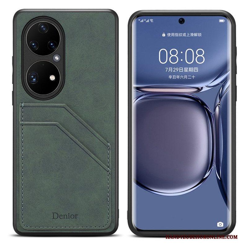 Hoesje voor Huawei P50 Pro Denior Kaarthouder Met Dubbel Slot