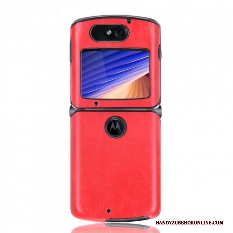 Hoesje voor Motorola Razr 5G Lychee Kunstleer