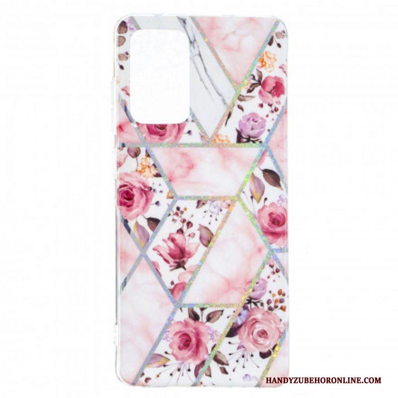 Hoesje voor Samsung Galaxy A52 4G / A52 5G / A52s 5G Gemarmerde Bloemen