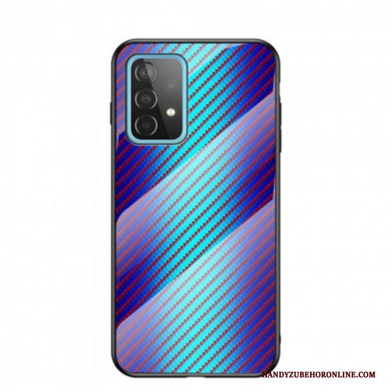 Hoesje voor Samsung Galaxy A52 4G / A52 5G / A52s 5G Koolstofvezel Gehard Glas