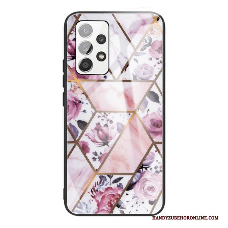 Hoesje voor Samsung Galaxy A53 5G Geometrie Marmer Gehard Glas