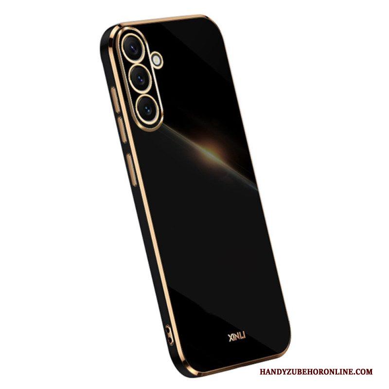 Hoesje voor Samsung Galaxy A54 5G Siliconen Gouden Randen