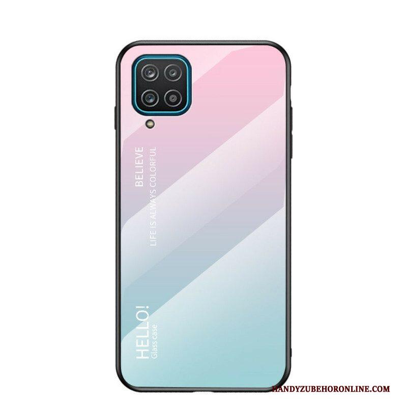 Hoesje voor Samsung Galaxy M12 / A12 Gehard Glas Hallo