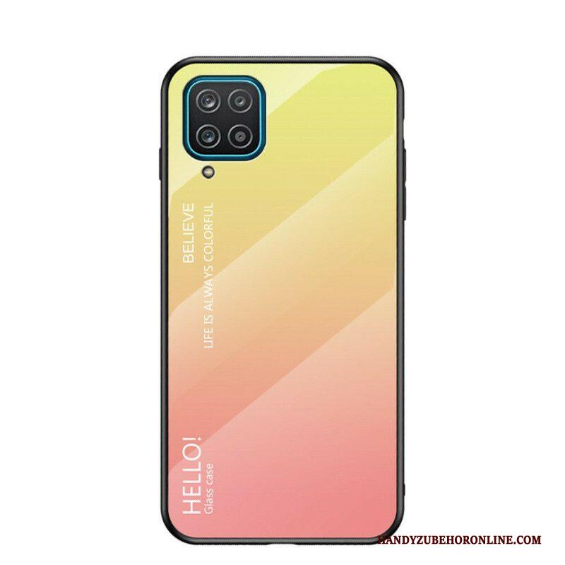 Hoesje voor Samsung Galaxy M12 / A12 Gehard Glas Hallo