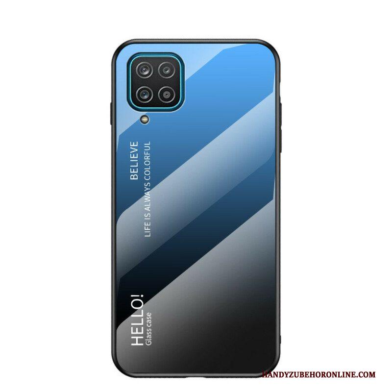 Hoesje voor Samsung Galaxy M12 / A12 Gehard Glas Hallo