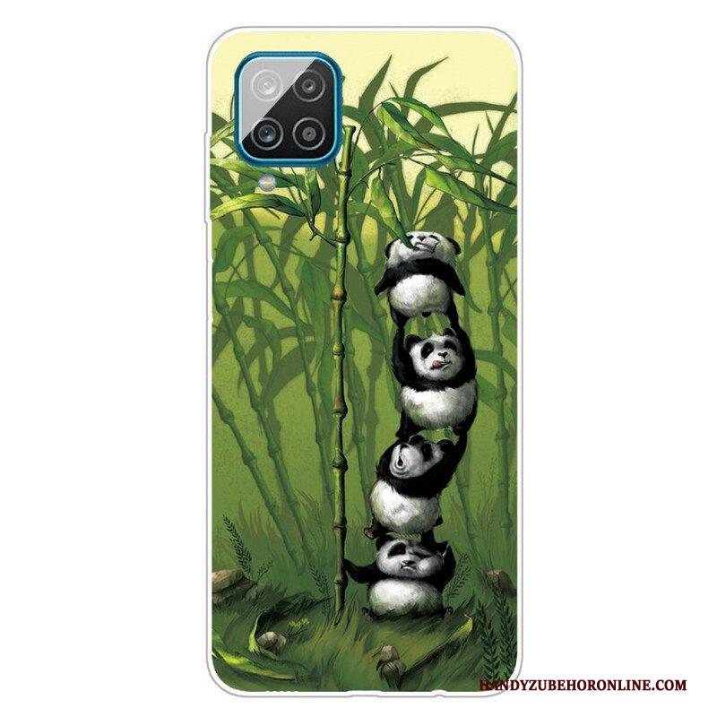 Hoesje voor Samsung Galaxy M12 / A12 Stelletje Panda's