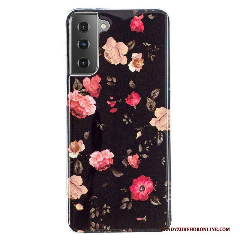 Hoesje voor Samsung Galaxy S21 5G Fluorescerende Bloemenserie