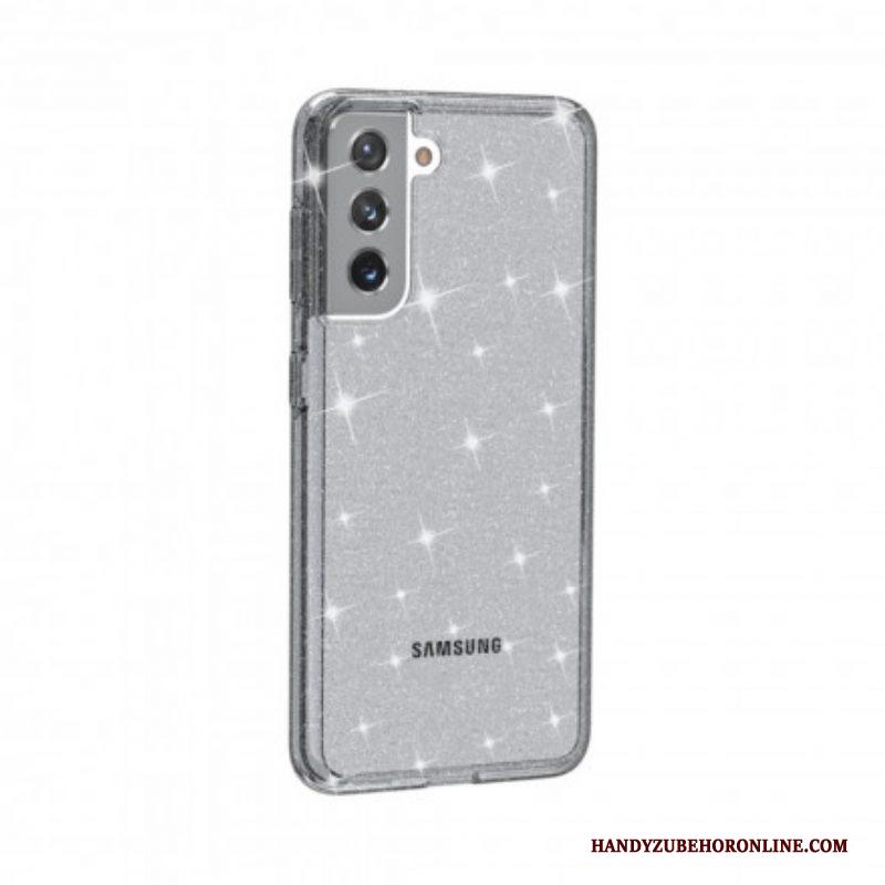 Hoesje voor Samsung Galaxy S21 5G Transparante Pailletten