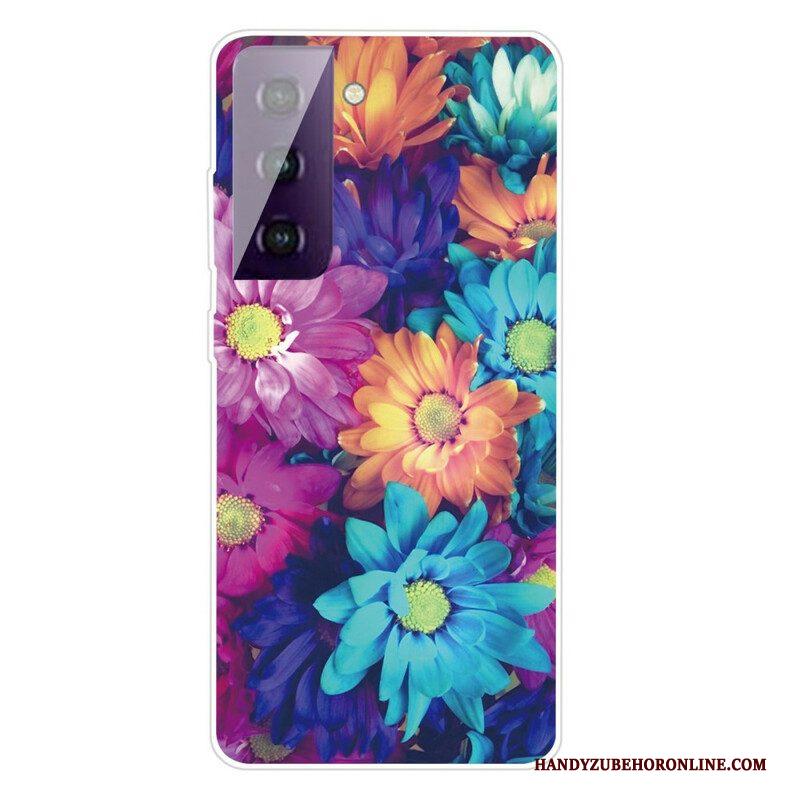 Hoesje voor Samsung Galaxy S21 FE Flexibele Bloemen