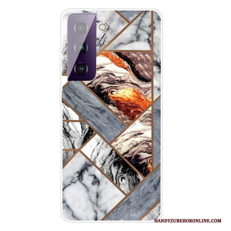 Hoesje voor Samsung Galaxy S21 FE Variabel Geometrisch Marmer