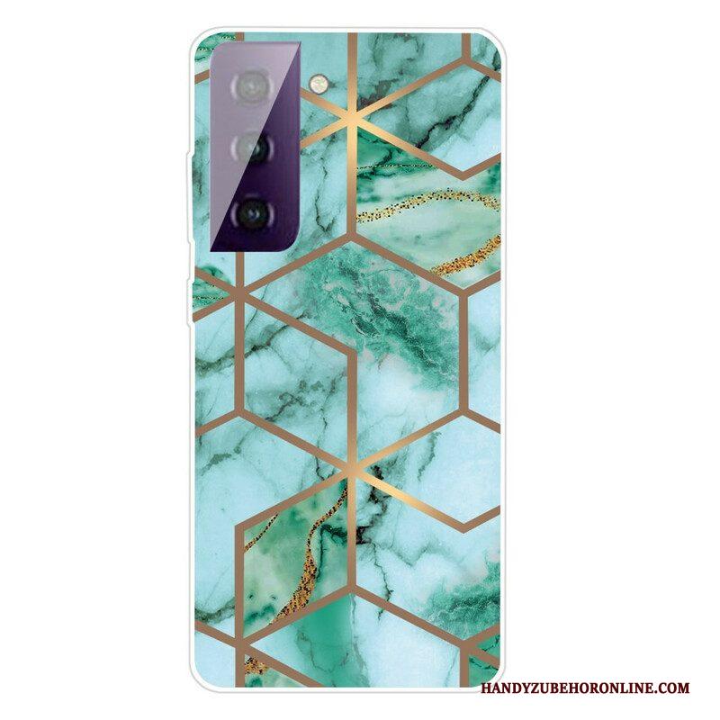 Hoesje voor Samsung Galaxy S21 FE Variabel Geometrisch Marmer