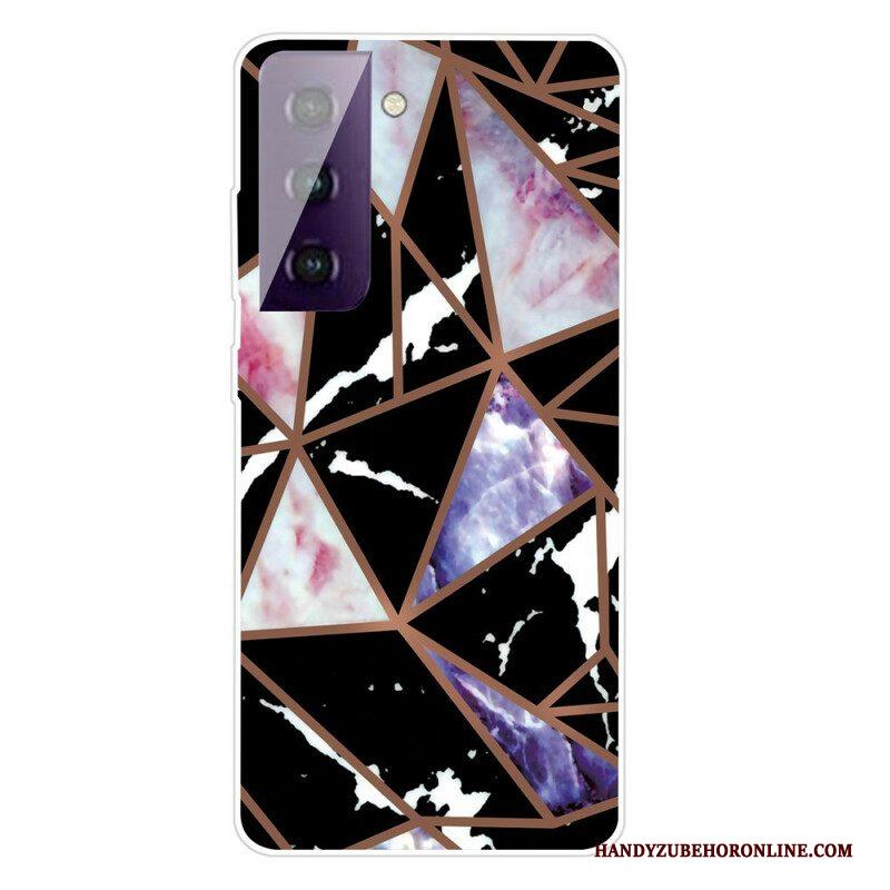 Hoesje voor Samsung Galaxy S21 FE Weiger Geometrisch Marmer