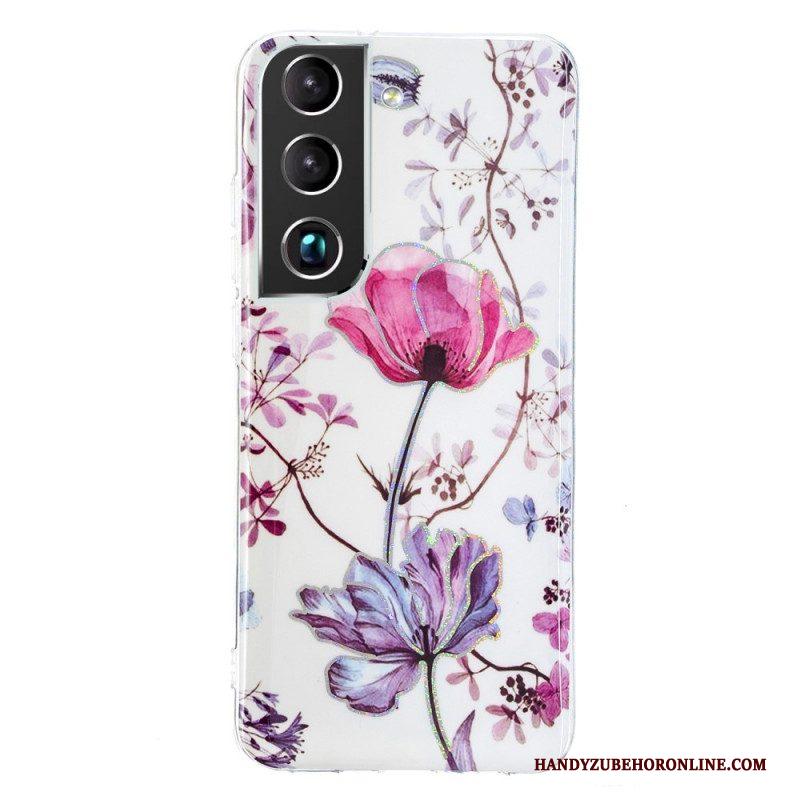 Hoesje voor Samsung Galaxy S22 5G Gemarmerde Bloemen