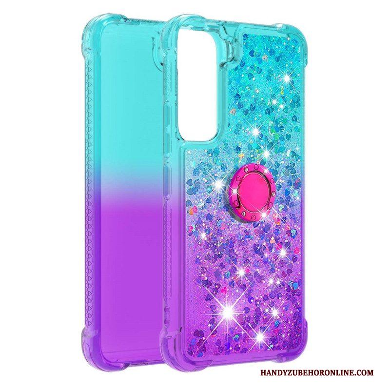 Hoesje voor Samsung Galaxy S22 5G Glitter Ringbeugel