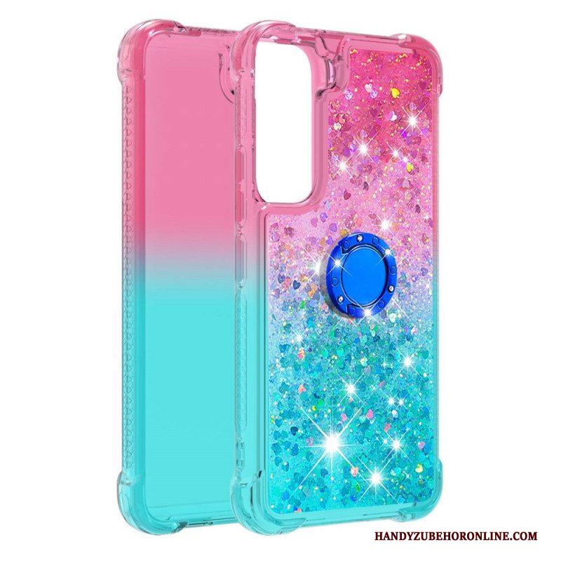 Hoesje voor Samsung Galaxy S22 5G Glitter Ringbeugel