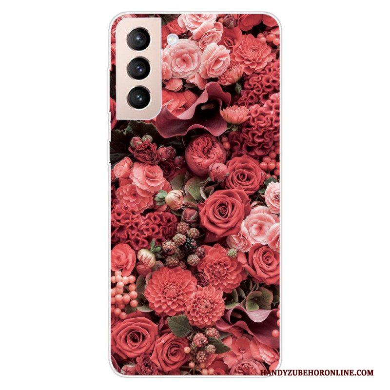 Hoesje voor Samsung Galaxy S22 5G Roze Bloemen