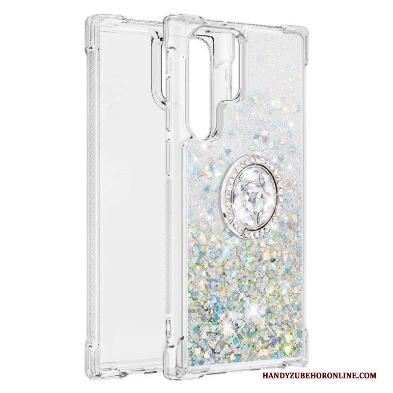 Hoesje voor Samsung Galaxy S22 Ultra 5G Glitter Ringbeugel