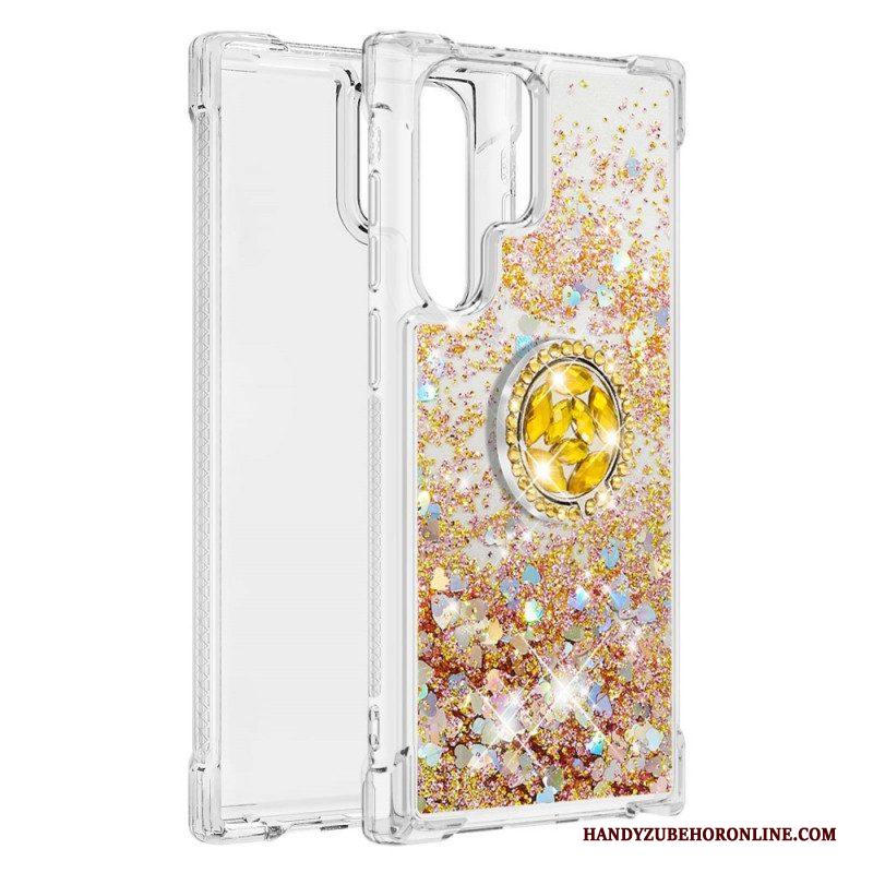 Hoesje voor Samsung Galaxy S22 Ultra 5G Glitter Ringbeugel