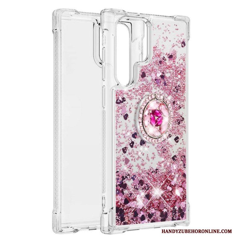 Hoesje voor Samsung Galaxy S22 Ultra 5G Glitter Ringbeugel