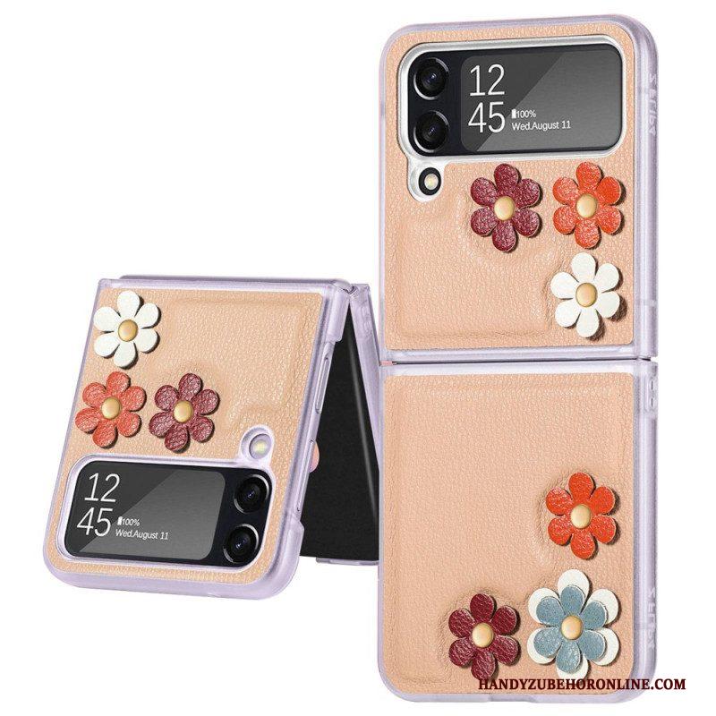 Hoesje voor Samsung Galaxy Z Flip 4 Folio-hoesje Bloemen Van Imitatieleer