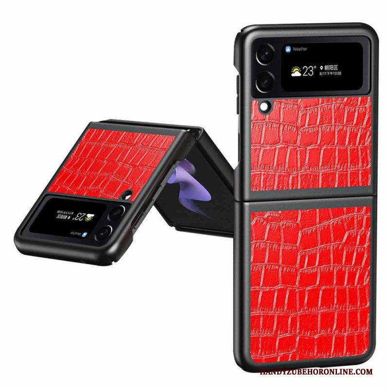 Hoesje voor Samsung Galaxy Z Flip 4 Folio-hoesje Krokodillenhuidstijl