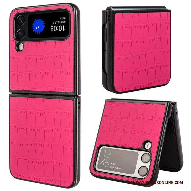 Hoesje voor Samsung Galaxy Z Flip 4 Folio-hoesje Krokodillenhuidstijl