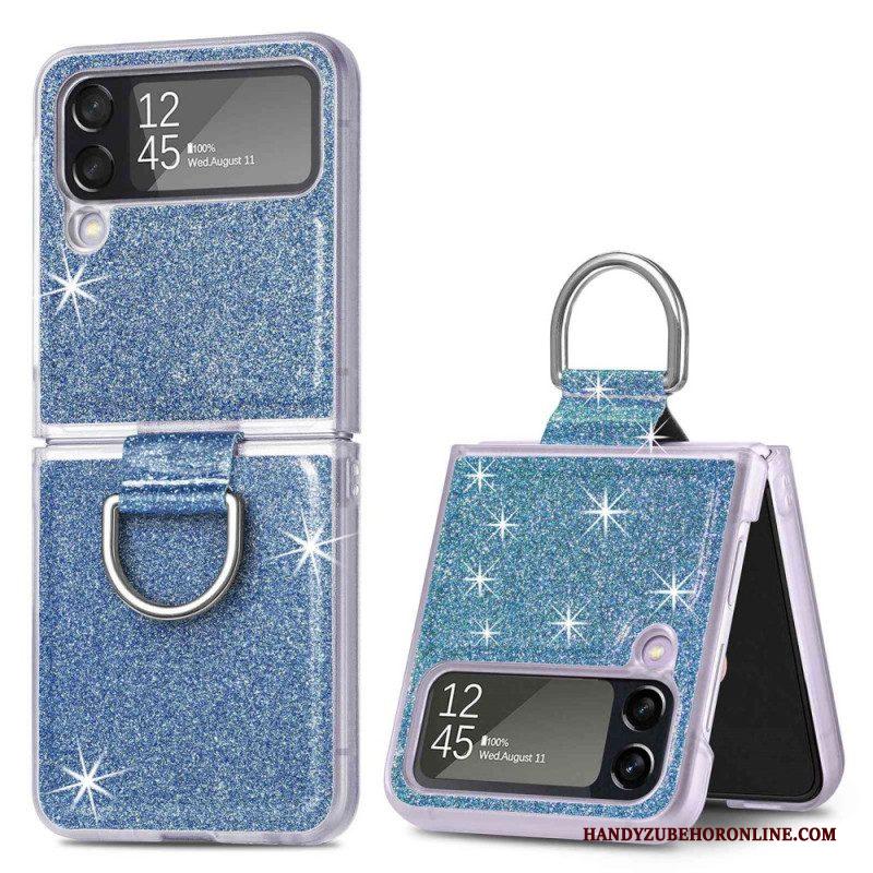 Hoesje voor Samsung Galaxy Z Flip 4 Folio-hoesje Pailletten En Ring