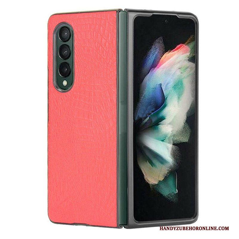 Hoesje voor Samsung Galaxy Z Fold 3 5G Imitatie Krokodillenleer