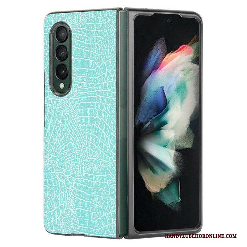 Hoesje voor Samsung Galaxy Z Fold 3 5G Imitatie Krokodillenleer