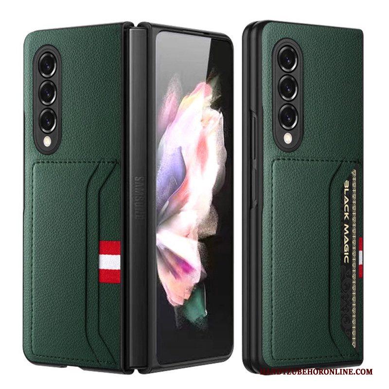 Hoesje voor Samsung Galaxy Z Fold 3 5G Litchi Lederen Dubbele Kaarthouder