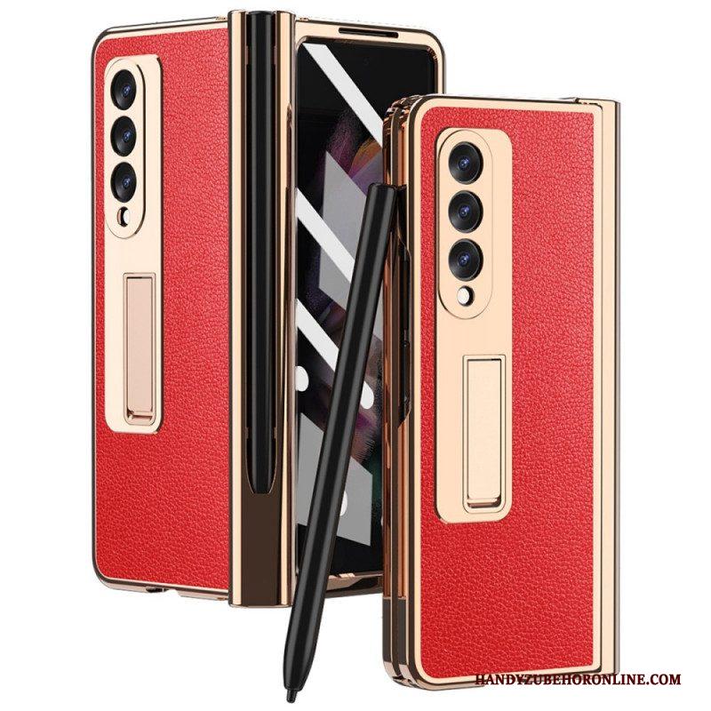 Hoesje voor Samsung Galaxy Z Fold 3 5G Multifunctioneel Litchi-leer