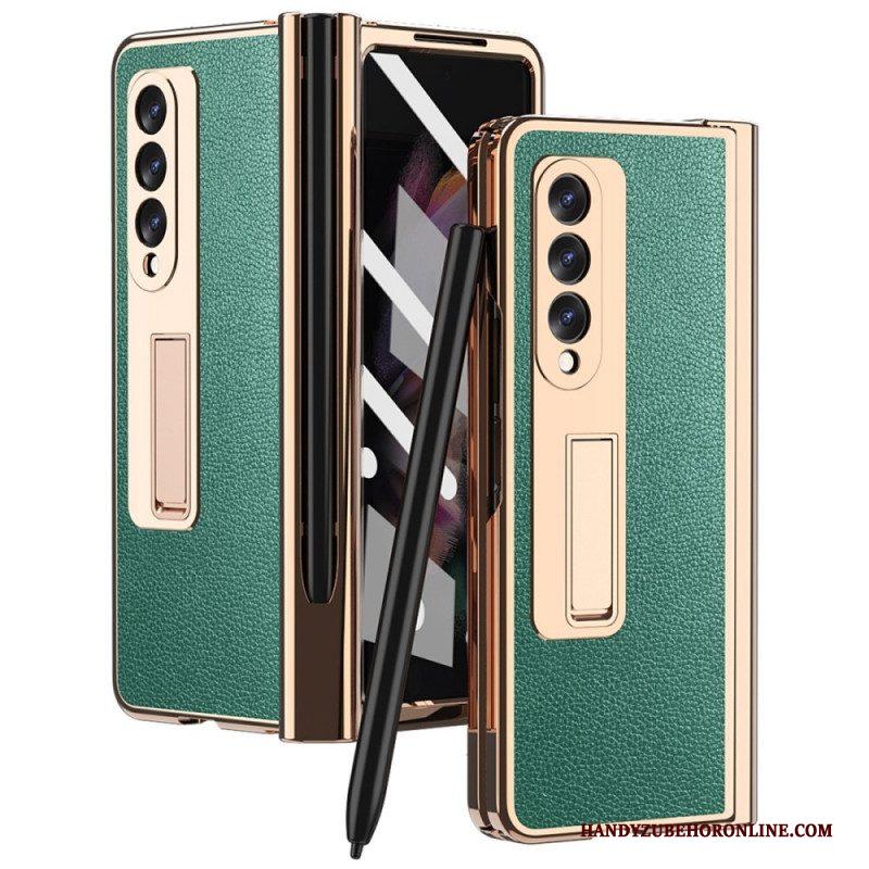 Hoesje voor Samsung Galaxy Z Fold 3 5G Multifunctioneel Litchi-leer