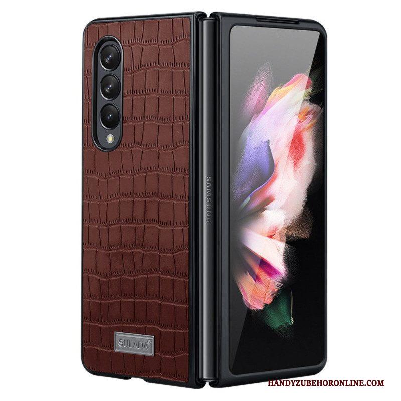 Hoesje voor Samsung Galaxy Z Fold 3 5G Stijl Krokodillenleer Sulada