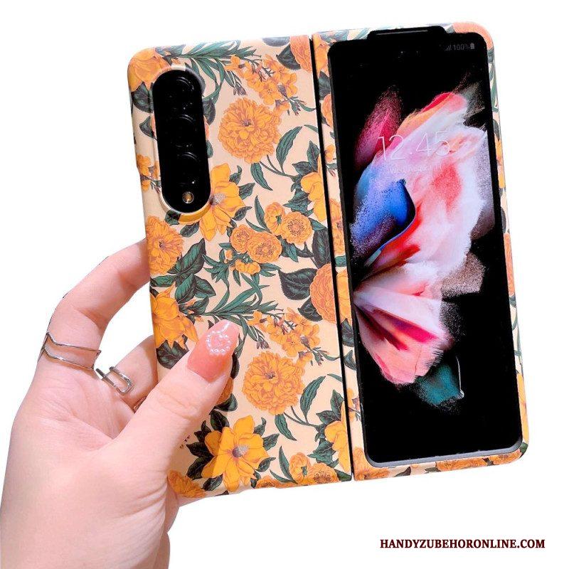 Hoesje voor Samsung Galaxy Z Fold 4 Bloemen Behang