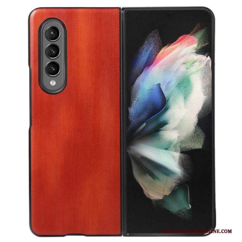 Hoesje voor Samsung Galaxy Z Fold 4 Faux Verouderd Leer