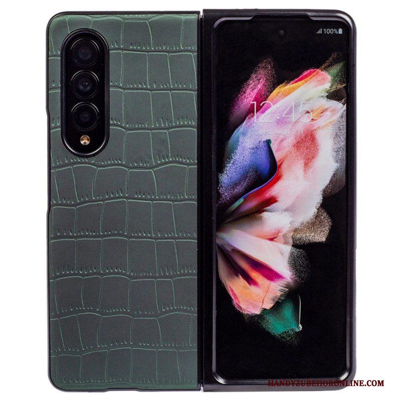 Hoesje voor Samsung Galaxy Z Fold 4 In Reliëf Gemaakte Krokodil