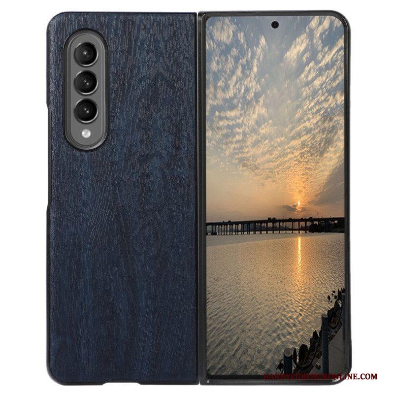 Hoesje voor Samsung Galaxy Z Fold 4 Kunstleer Houtstructuur