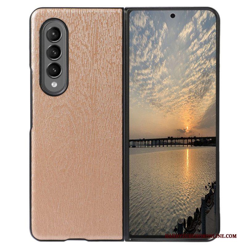 Hoesje voor Samsung Galaxy Z Fold 4 Kunstleer Houtstructuur