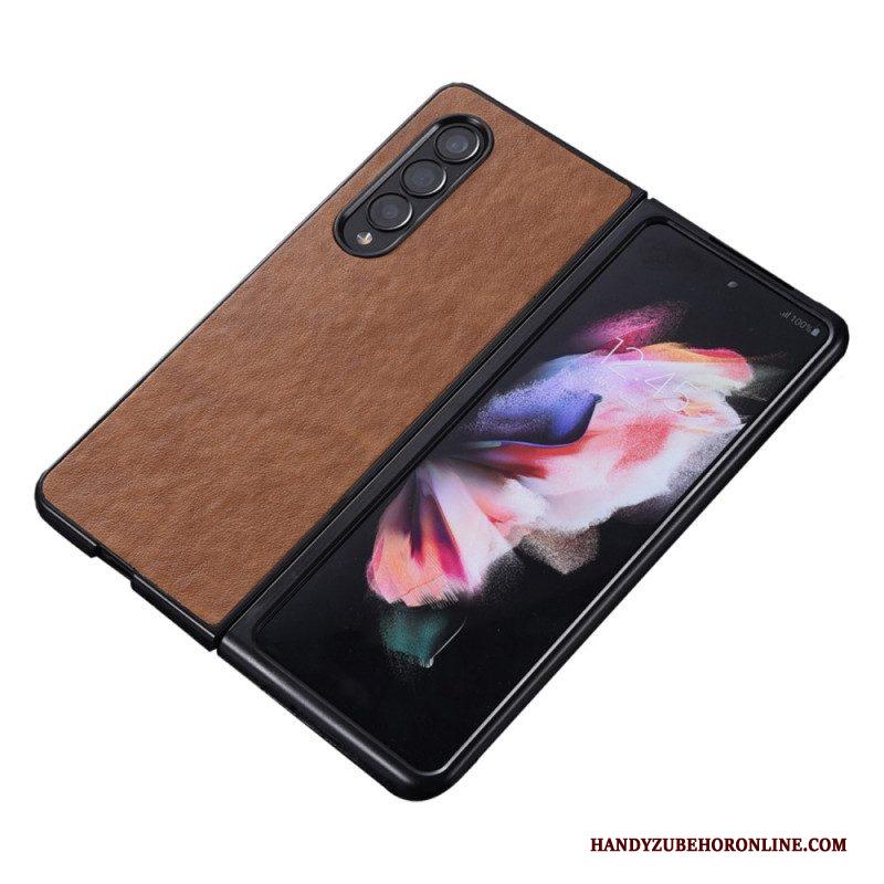 Hoesje voor Samsung Galaxy Z Fold 4 Kunstleer Nylon Textuur