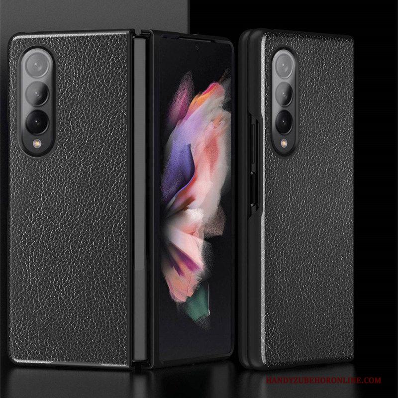 Hoesje voor Samsung Galaxy Z Fold 4 Lychee Gecoat Kunstleer