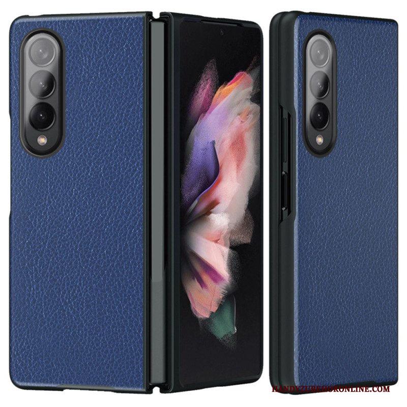 Hoesje voor Samsung Galaxy Z Fold 4 Lychee Gecoat Kunstleer