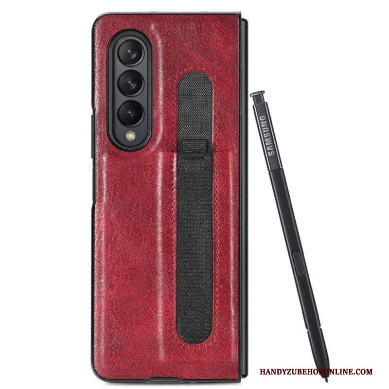 Hoesje voor Samsung Galaxy Z Fold 4 Stylus Van Kunstleer