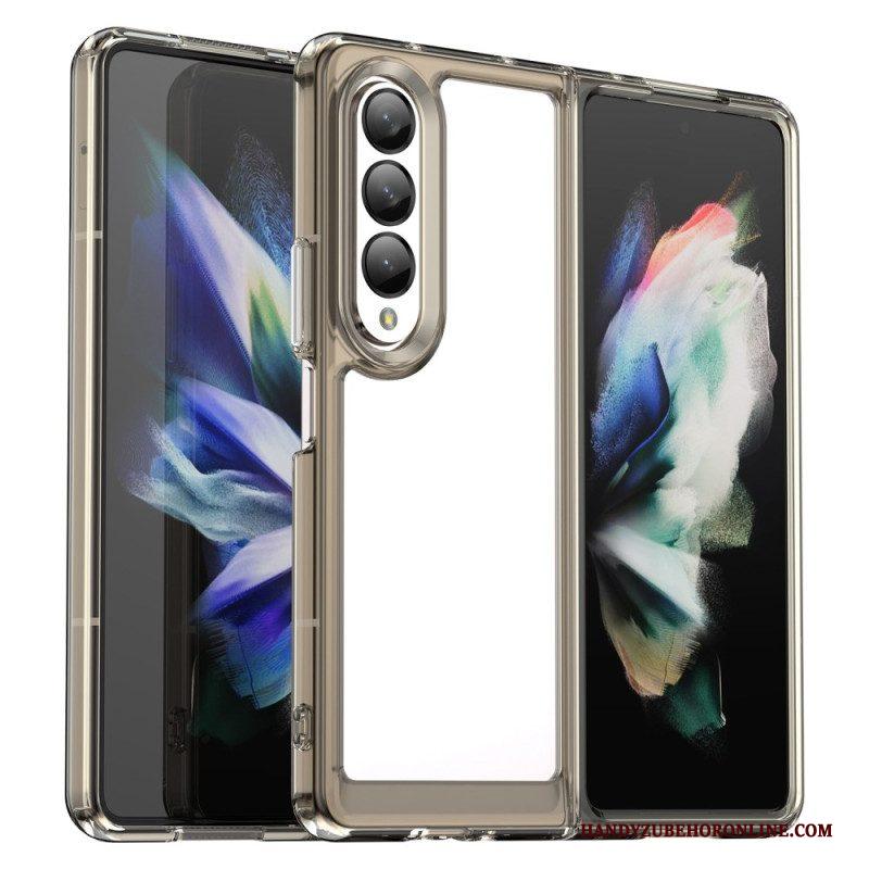 Hoesje voor Samsung Galaxy Z Fold 4 Transparant Gekleurde Randen