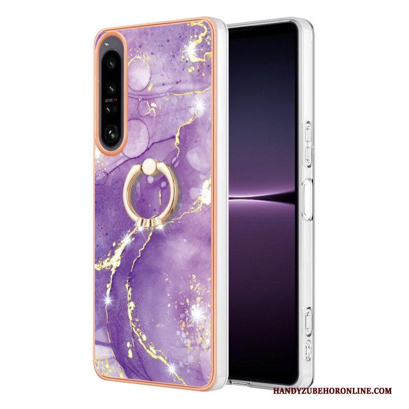 Hoesje voor Sony Xperia 1 IV Marmer Met Ringsteun