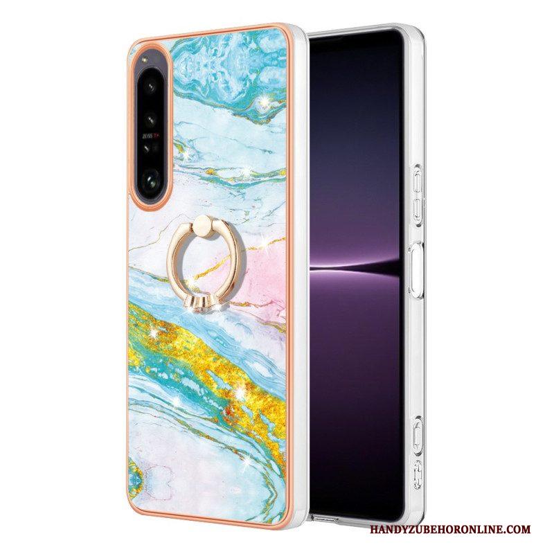 Hoesje voor Sony Xperia 1 IV Marmer Met Ringsteun