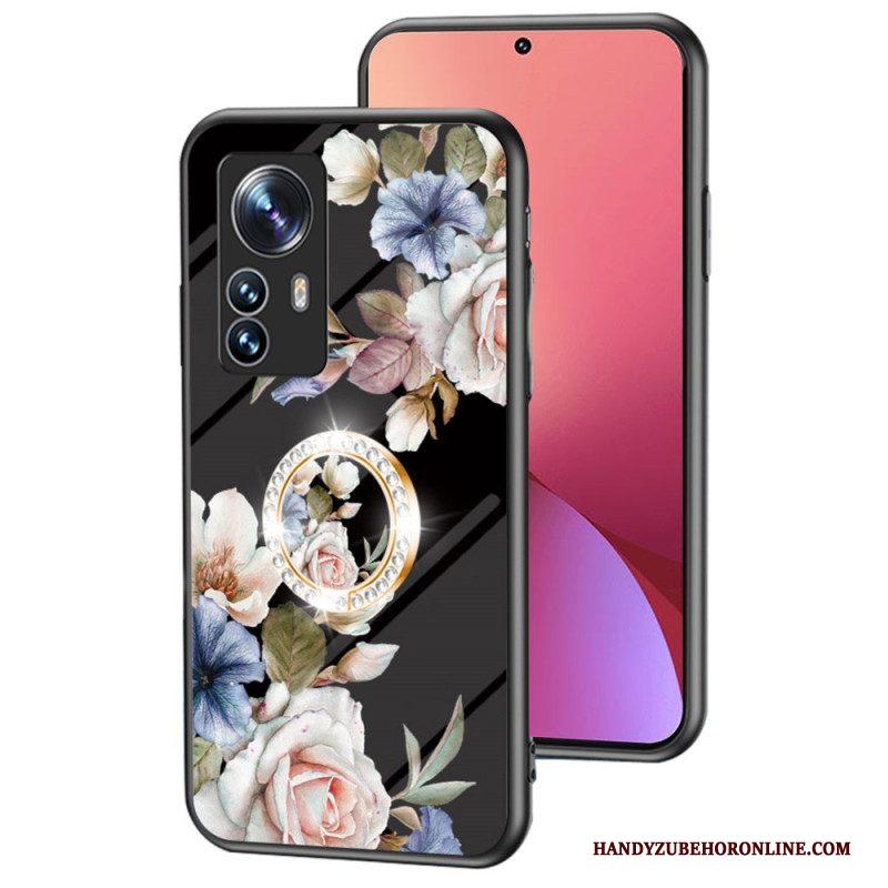 Hoesje voor Xiaomi 12 / 12X Gehard Glas Met Bloemenring