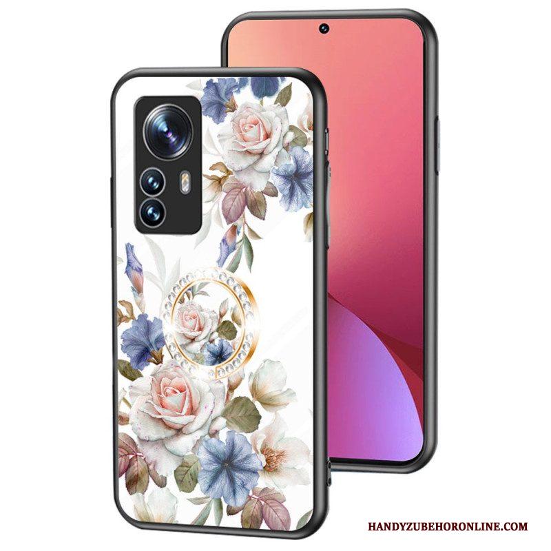 Hoesje voor Xiaomi 12 / 12X Gehard Glas Met Bloemenring