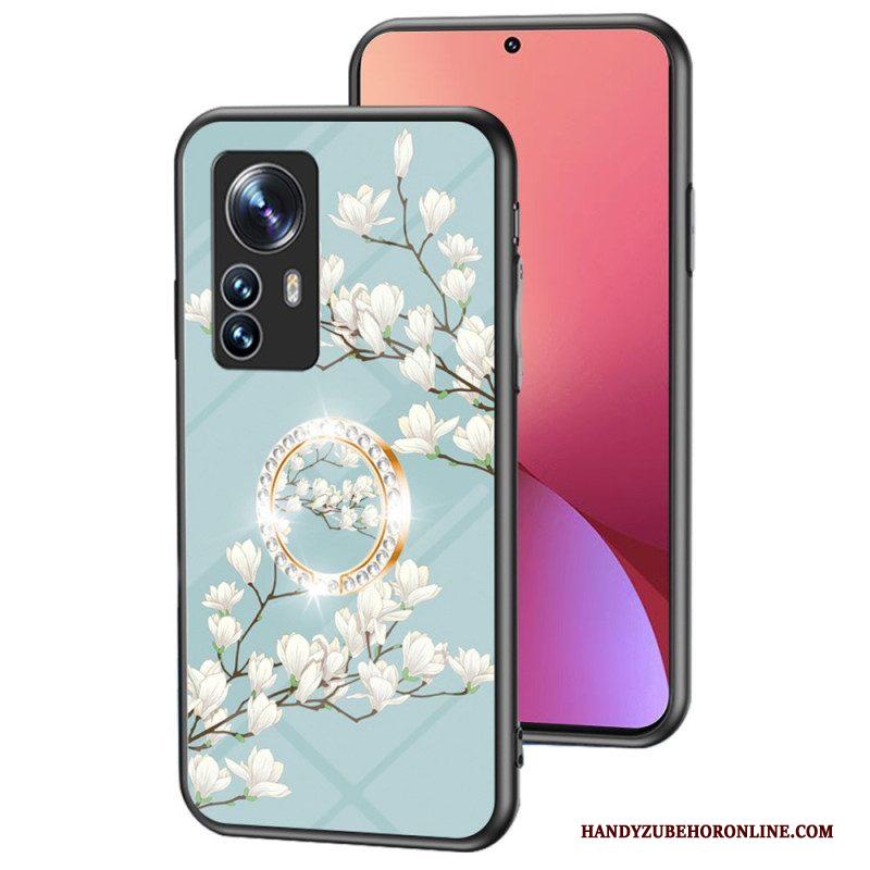 Hoesje voor Xiaomi 12 / 12X Gehard Glas Met Bloemenring