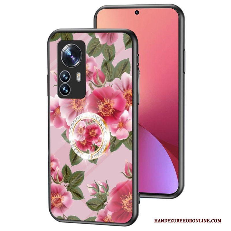 Hoesje voor Xiaomi 12 / 12X Gehard Glas Met Bloemenring